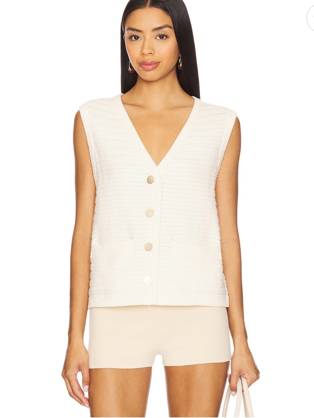 Women’s knit sweater vest with buttons